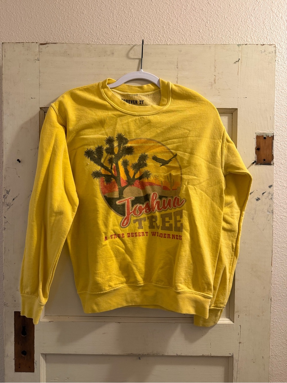 Forever 21 Joshua Tree Desert Graphic Sweatshirt Yellow Size Small